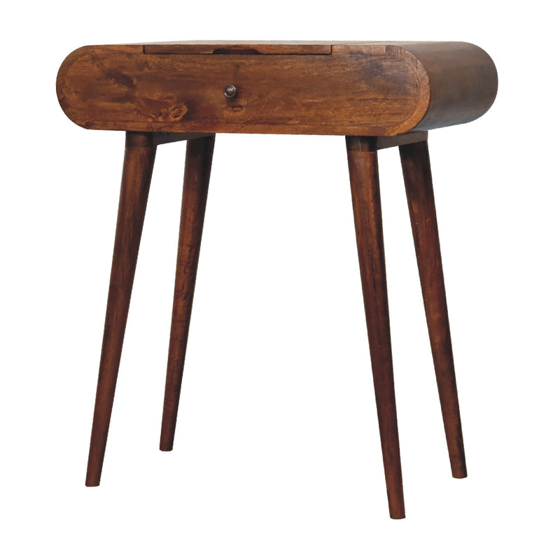 Mini Round Chestnut Fold Vanity Table Artisan