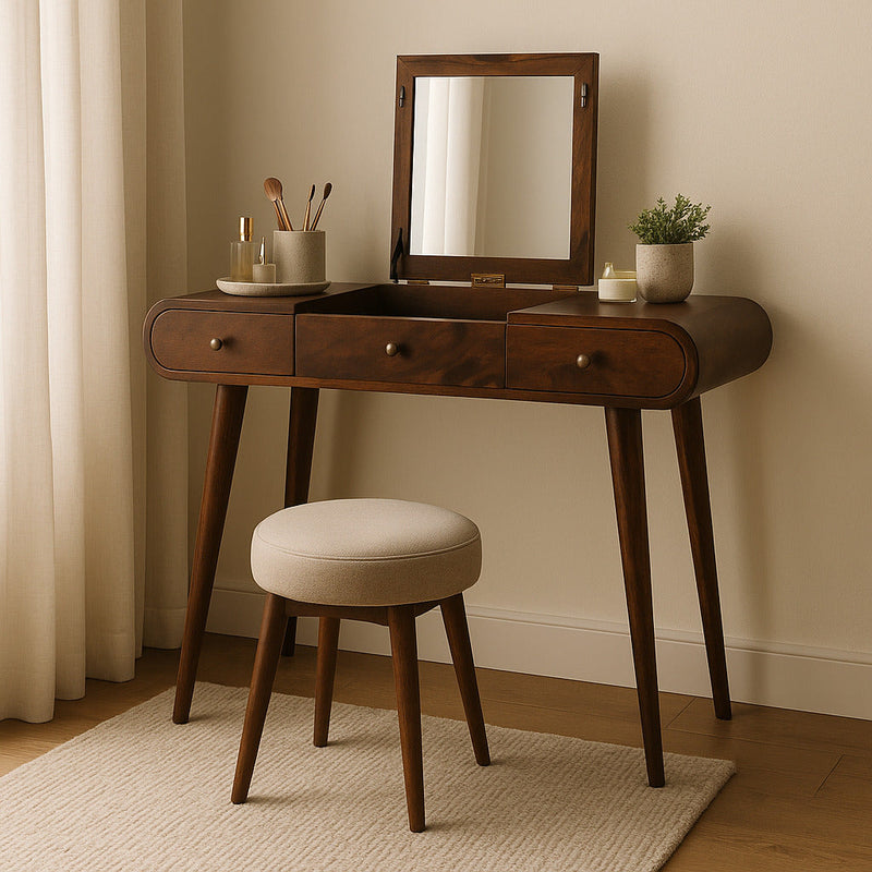 Curved Chestnut nightstand Artisan