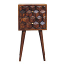 Mini Chestnut Cube 2 Drawer nightstand Artisan