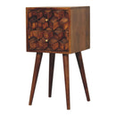 Mini Chestnut Cube 2 Drawer nightstand Artisan