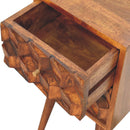 Mini Chestnut Cube 2 Drawer nightstand Artisan