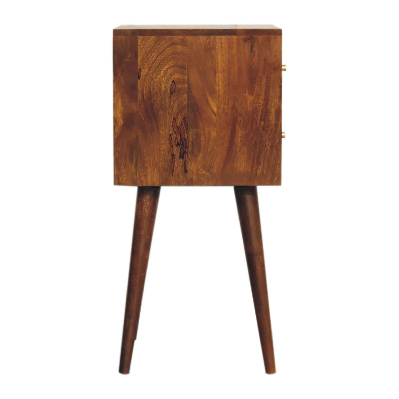 Mini Chestnut Cube 2 Drawer nightstand Artisan