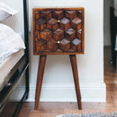 Mini Chestnut Cube 2 Drawer nightstand Artisan