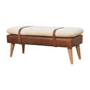Boucle Buffalo Hide Leather Bench Artisan