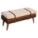 Boucle Buffalo Hide Leather Bench Artisan