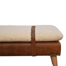 Boucle Buffalo Hide Leather Bench Artisan