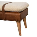 Boucle Buffalo Hide Leather Bench Artisan