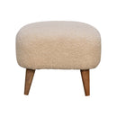 Boucle Cream Square Footstool Artisan