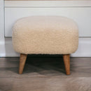 Boucle Cream Square Footstool Artisan