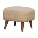 Boucle Cream Square Footstool Artisan