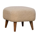 Boucle Cream Square Footstool Artisan