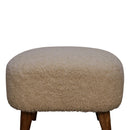 Boucle Cream Square Footstool Artisan
