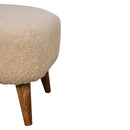 Boucle Cream Square Footstool Artisan