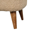 Boucle Cream Square Footstool Artisan
