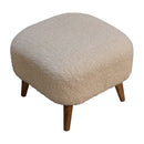 Boucle Cream Square Footstool Artisan