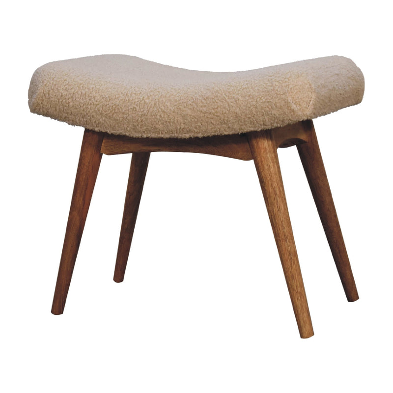Boucle Cream Curved Bench Artisan