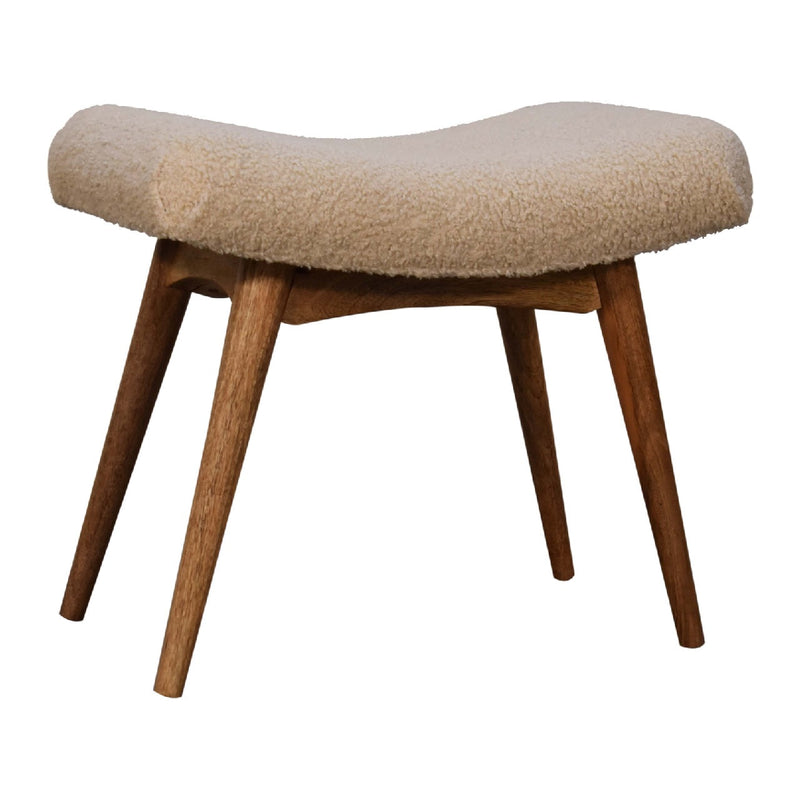 Boucle Cream Curved Bench Artisan