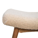 Boucle Cream Curved Bench Artisan