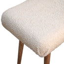 Boucle Cream Curved Bench Artisan