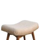 Boucle Cream Curved Bench Artisan