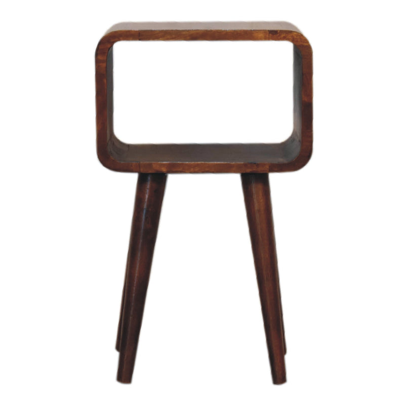 Mini Chestnut Curved Open nightstand Artisan