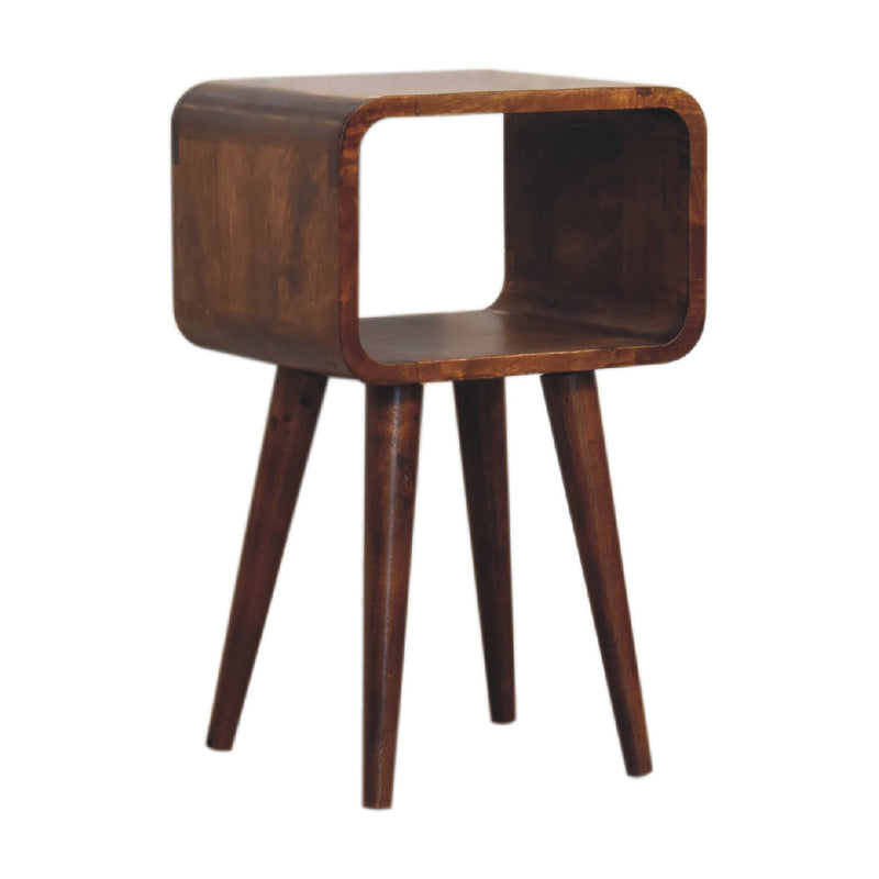 Mini Chestnut Curved Open nightstand Artisan