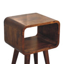 Mini Chestnut Curved Open nightstand Artisan