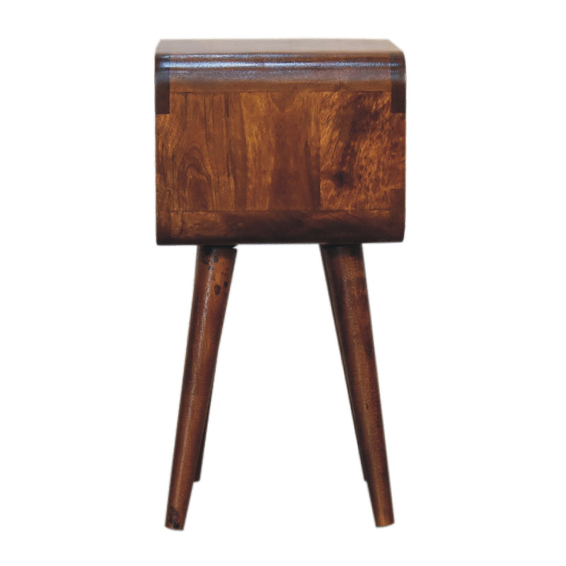Mini Chestnut Curved Open nightstand Artisan