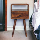 Mini Chestnut Curve Open nightstand Artisan