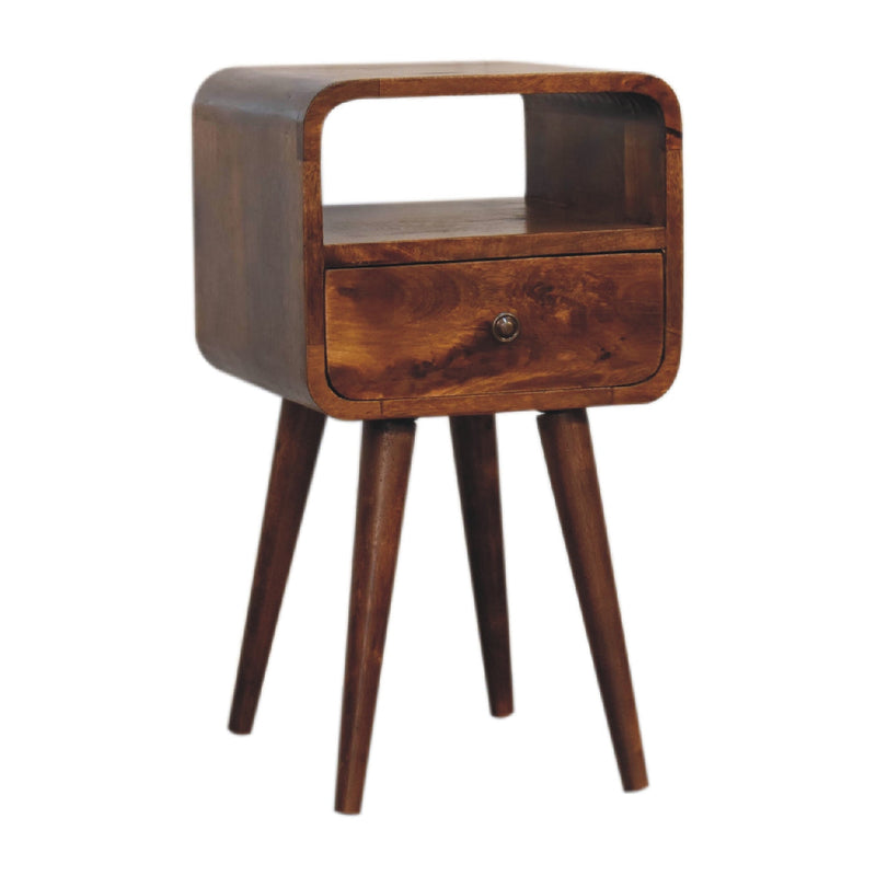 Mini Chestnut Curve Open nightstand Artisan