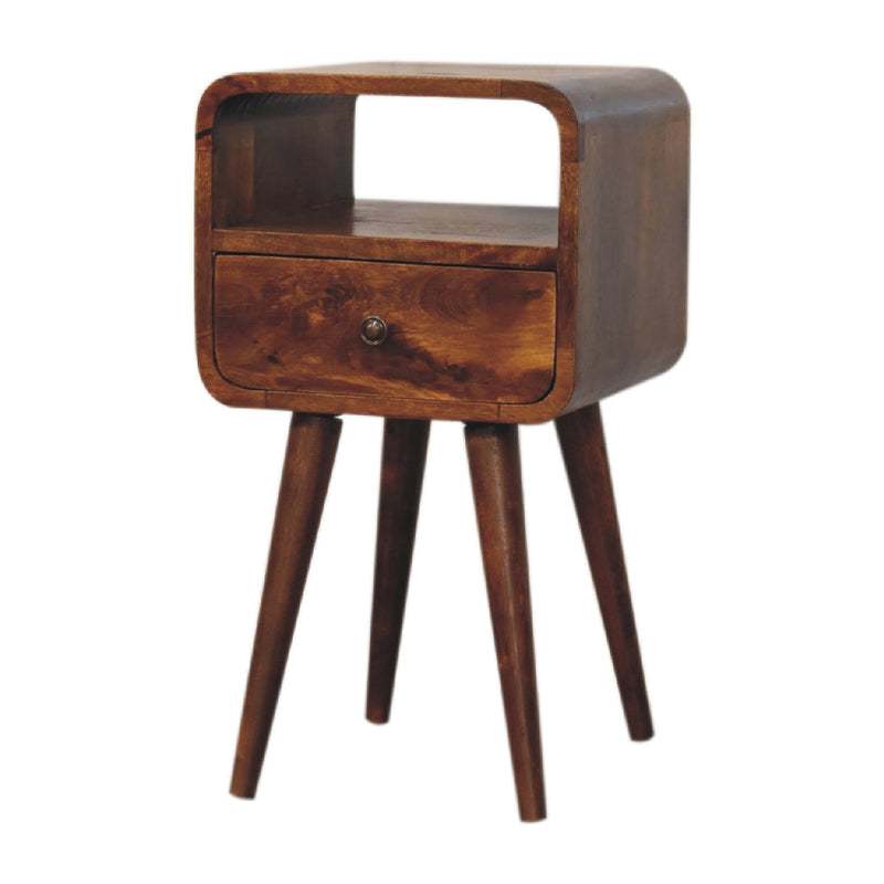 Mini Chestnut Curve Open nightstand Artisan