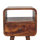 Mini Chestnut Curve Open nightstand Artisan