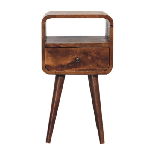 Mini Chestnut Curve Open nightstand Artisan