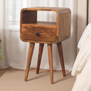 Curved Chestnut nightstand Artisan