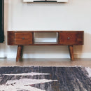 Chestnut Round Open Media Unit Artisan