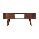 Chestnut Round Open Media Unit Artisan