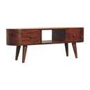 Chestnut Round Open Media Unit Artisan