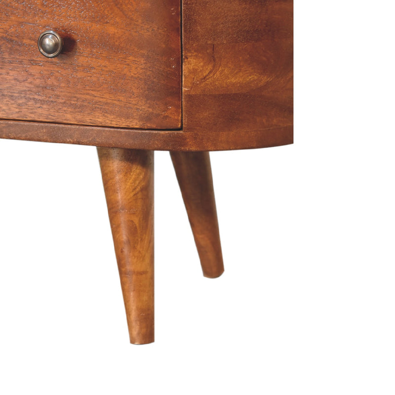 Chestnut Round Open Media Unit Artisan