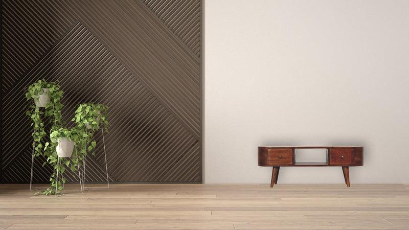 Chestnut Round Open Media Unit Artisan