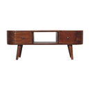 Chestnut Round Open Media Unit Artisan
