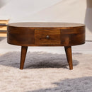 Mini Chestnut Rounded Coffee Table Artisan