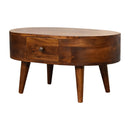 Mini Chestnut Rounded Coffee Table Artisan