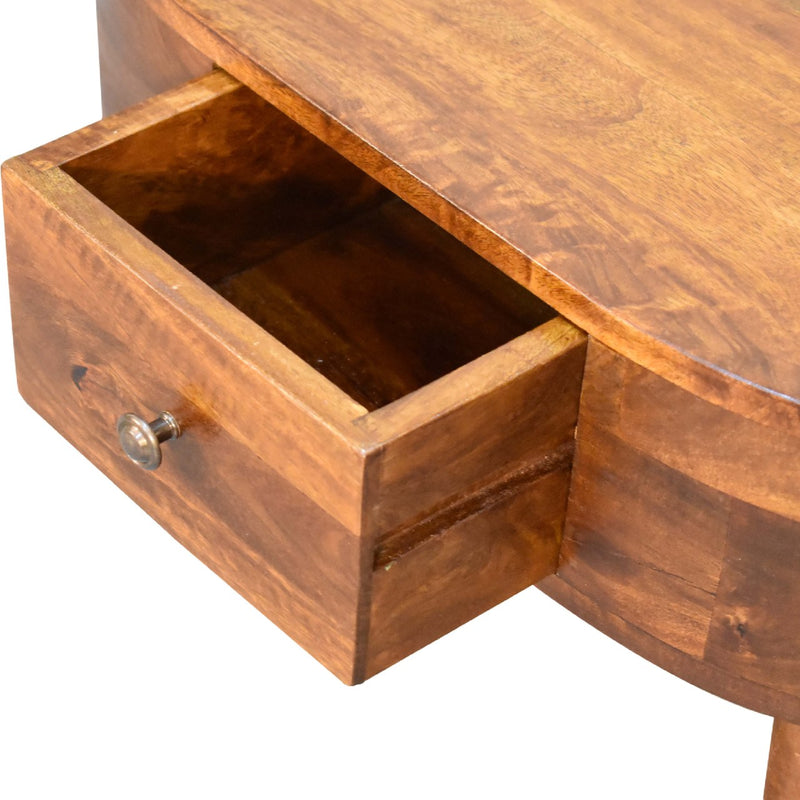 Mini Chestnut Rounded Coffee Table Artisan