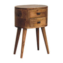 Mini Oak-ish Rounded Nightstand Table