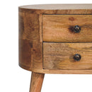 Mini Oak-ish Rounded Nightstand Table