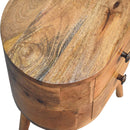 Mini Oak-ish Rounded Nightstand Table