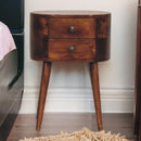 Mini Chestnut Rounded nightstand Table Artisan