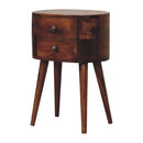 Mini Chestnut Rounded nightstand Table Artisan