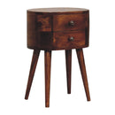 Mini Chestnut Rounded nightstand Table Artisan