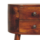 Mini Chestnut Rounded nightstand Table Artisan